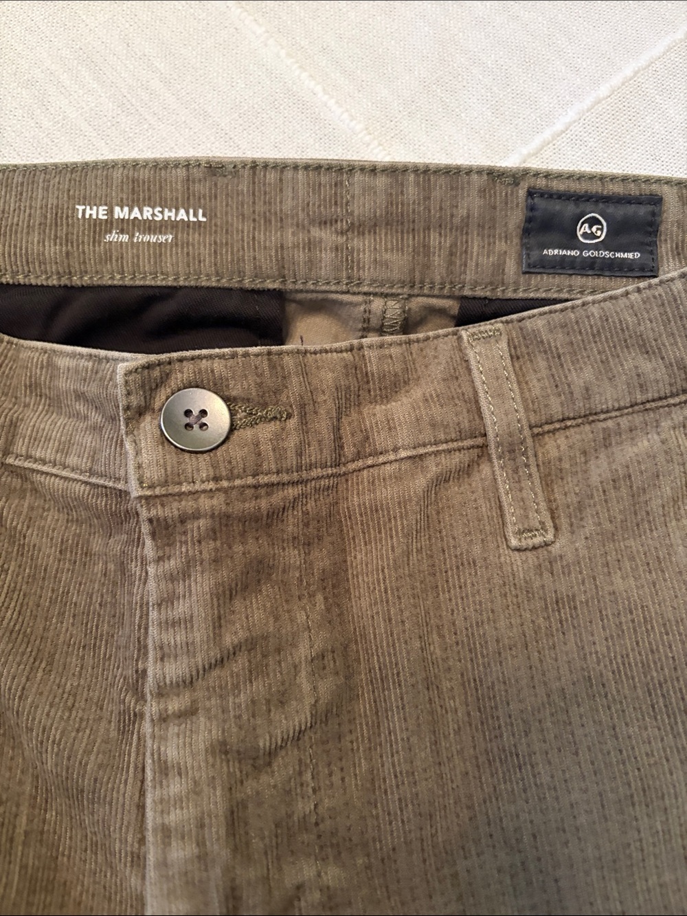 Ag Adriano Goldschmied Olive Corduroy Trousers - Picture 2 of 5